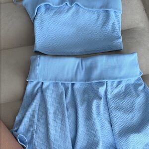 ALO Yoga Sky Blue Textured Set